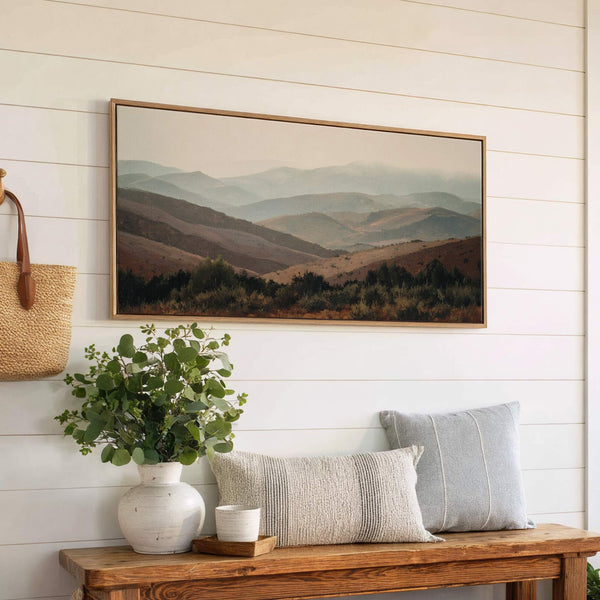 Canvas wall art in interior setting.
