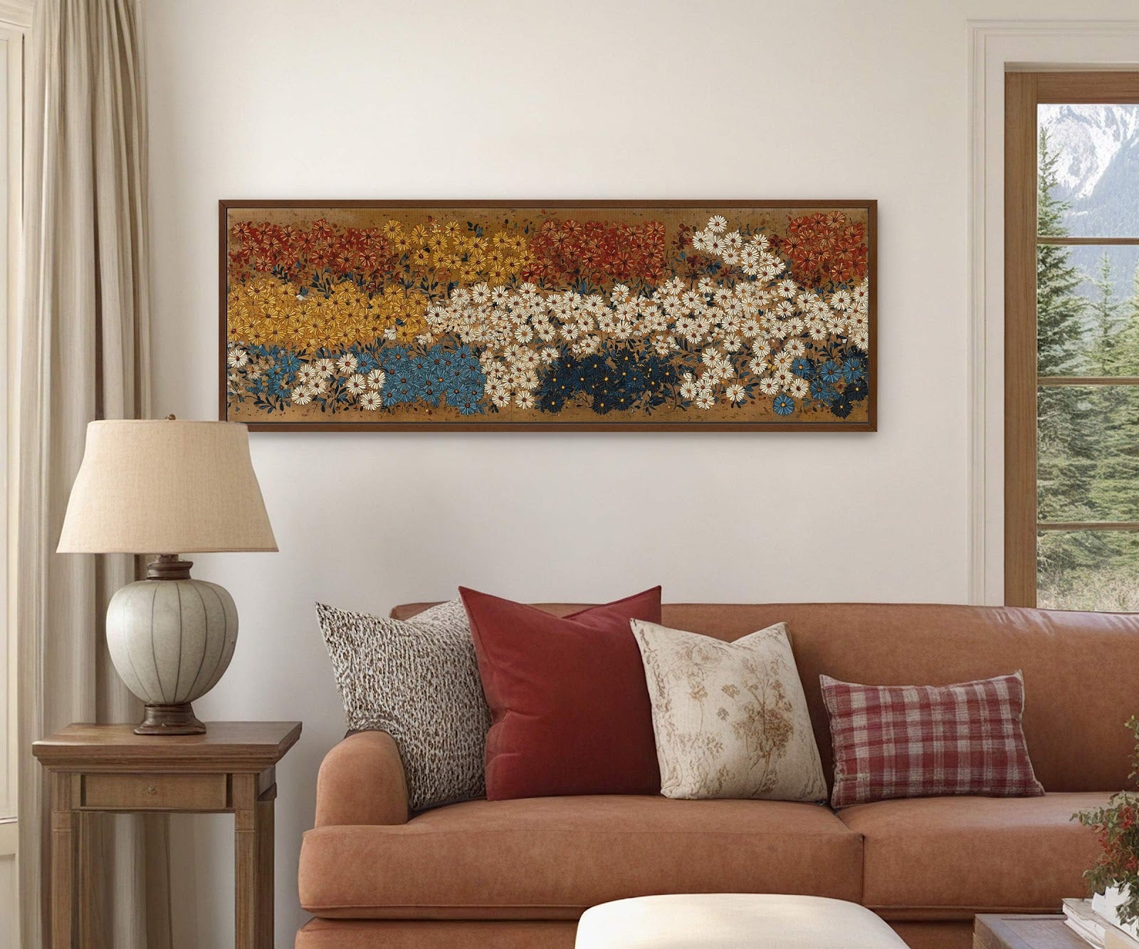 Canvas wall art in interior setting.