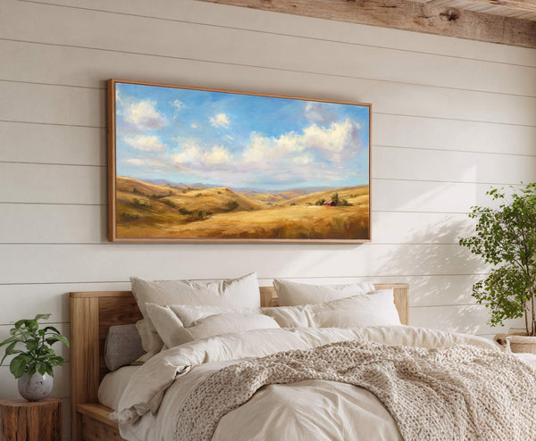 Canvas wall art in interior setting.