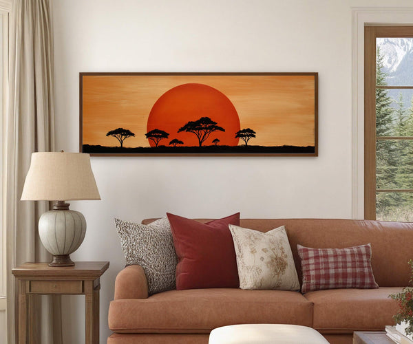 Canvas wall art in interior setting.