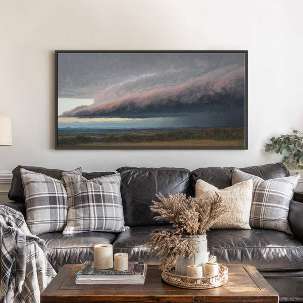 Canvas wall art in interior setting.