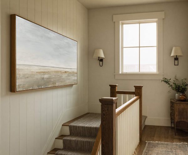 Canvas wall art in interior setting.