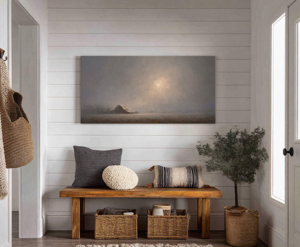 Canvas wall art in interior setting.