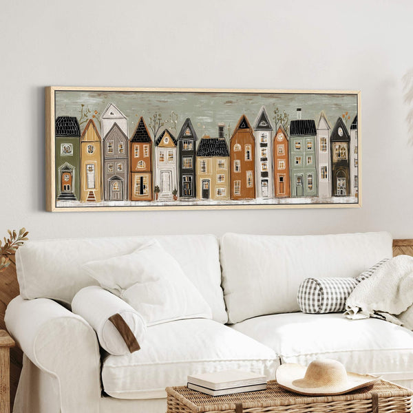 Canvas wall art in interior setting.