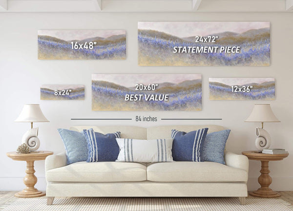 Canvas wall art in interior setting.