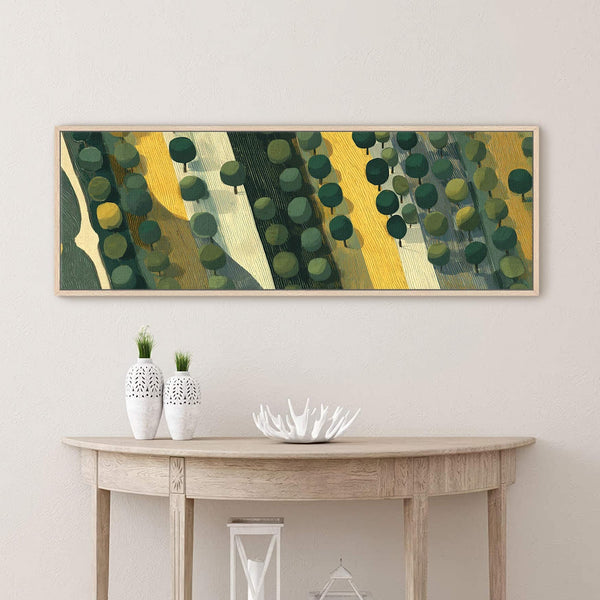 Canvas wall art in interior setting.