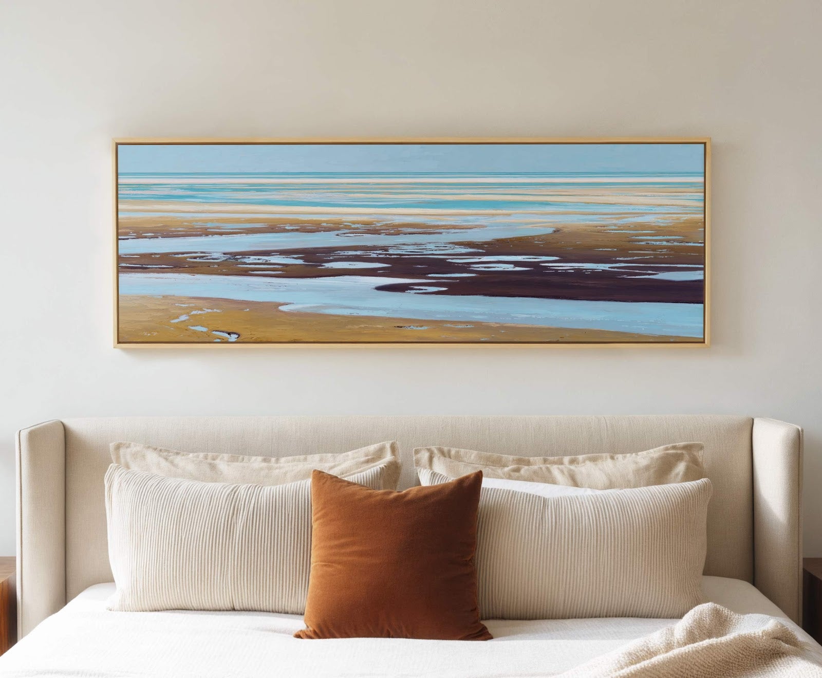 Canvas wall art in interior setting.