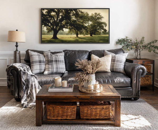 Canvas wall art in interior setting.