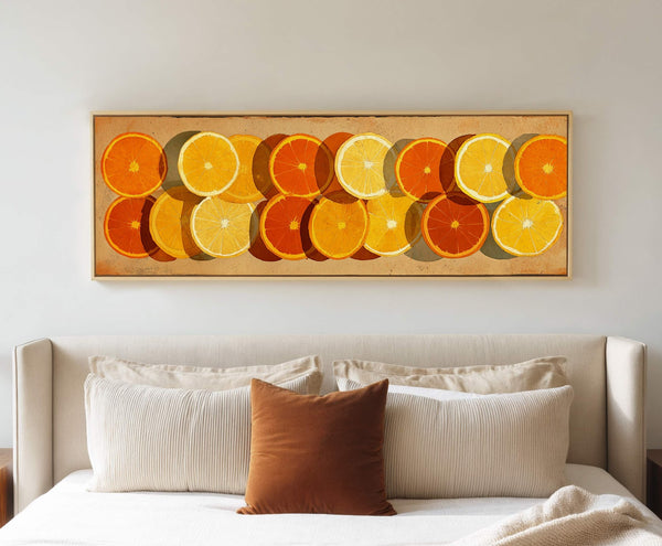 Canvas wall art in interior setting.