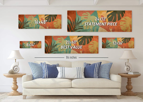 Canvas wall art in interior setting.