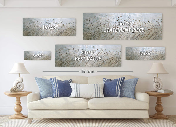 Canvas wall art in interior setting.