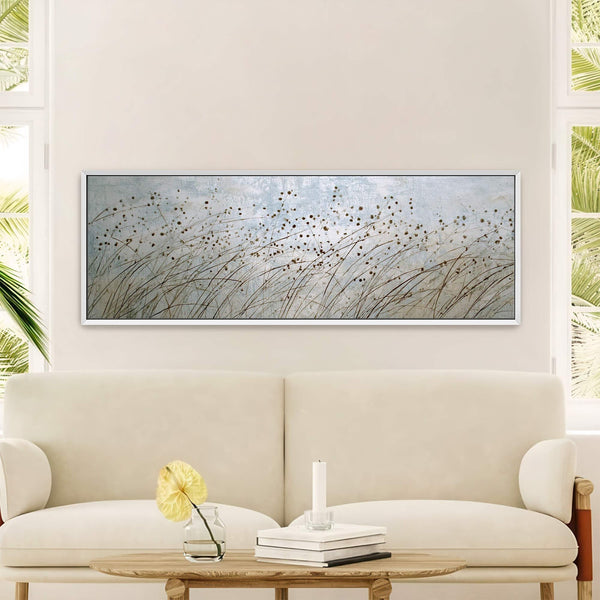 Canvas wall art in interior setting.