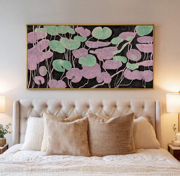 Canvas wall art in interior setting.