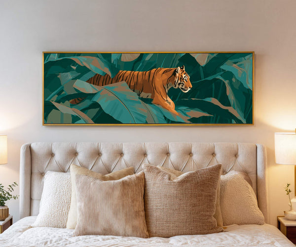 Canvas wall art in interior setting.