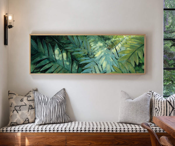 Canvas wall art in interior setting.