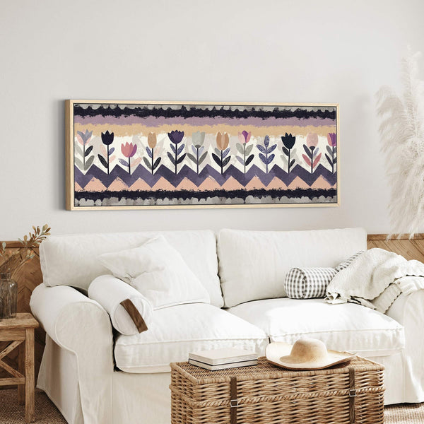 Canvas wall art in interior setting.