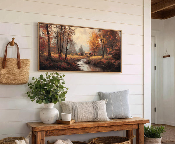 Canvas wall art in interior setting.