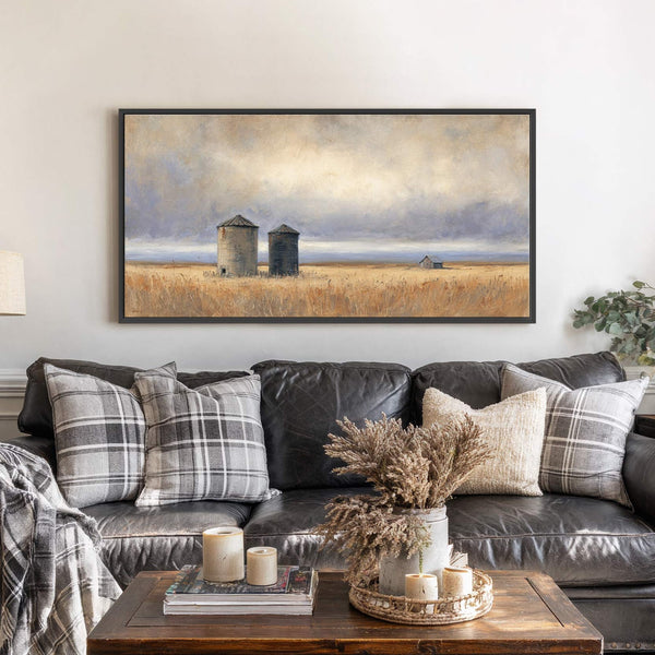 Canvas wall art in interior setting.