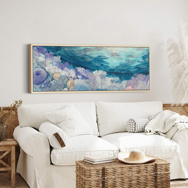 Canvas wall art in interior setting.