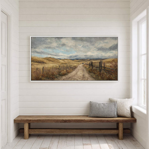 Canvas wall art in interior setting.
