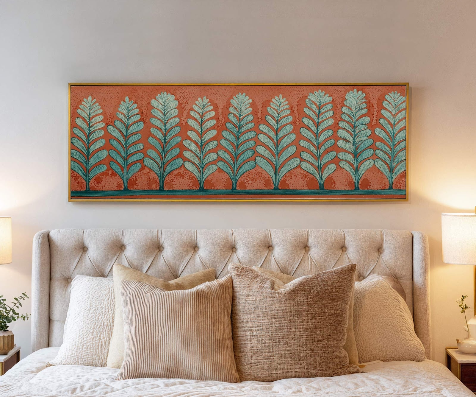 Canvas wall art in interior setting.