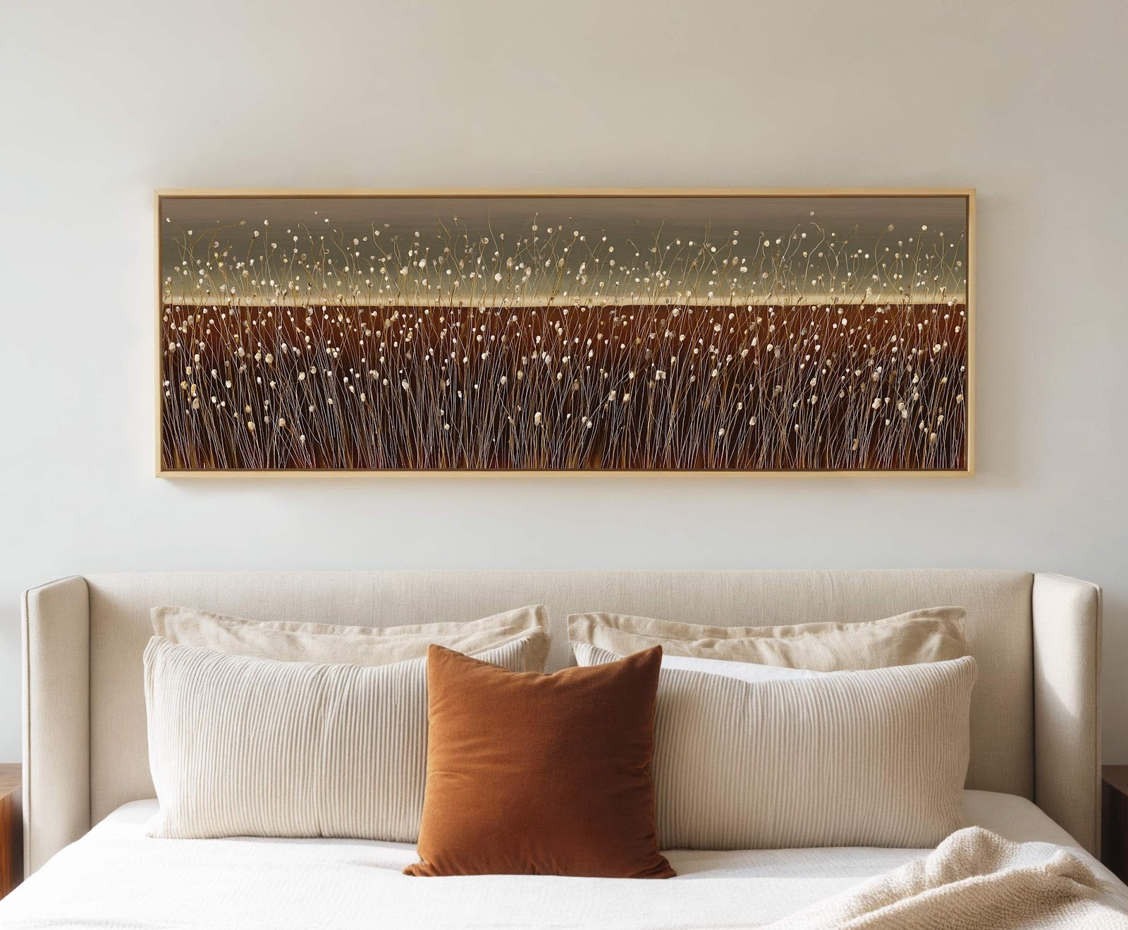 Canvas wall art in interior setting.