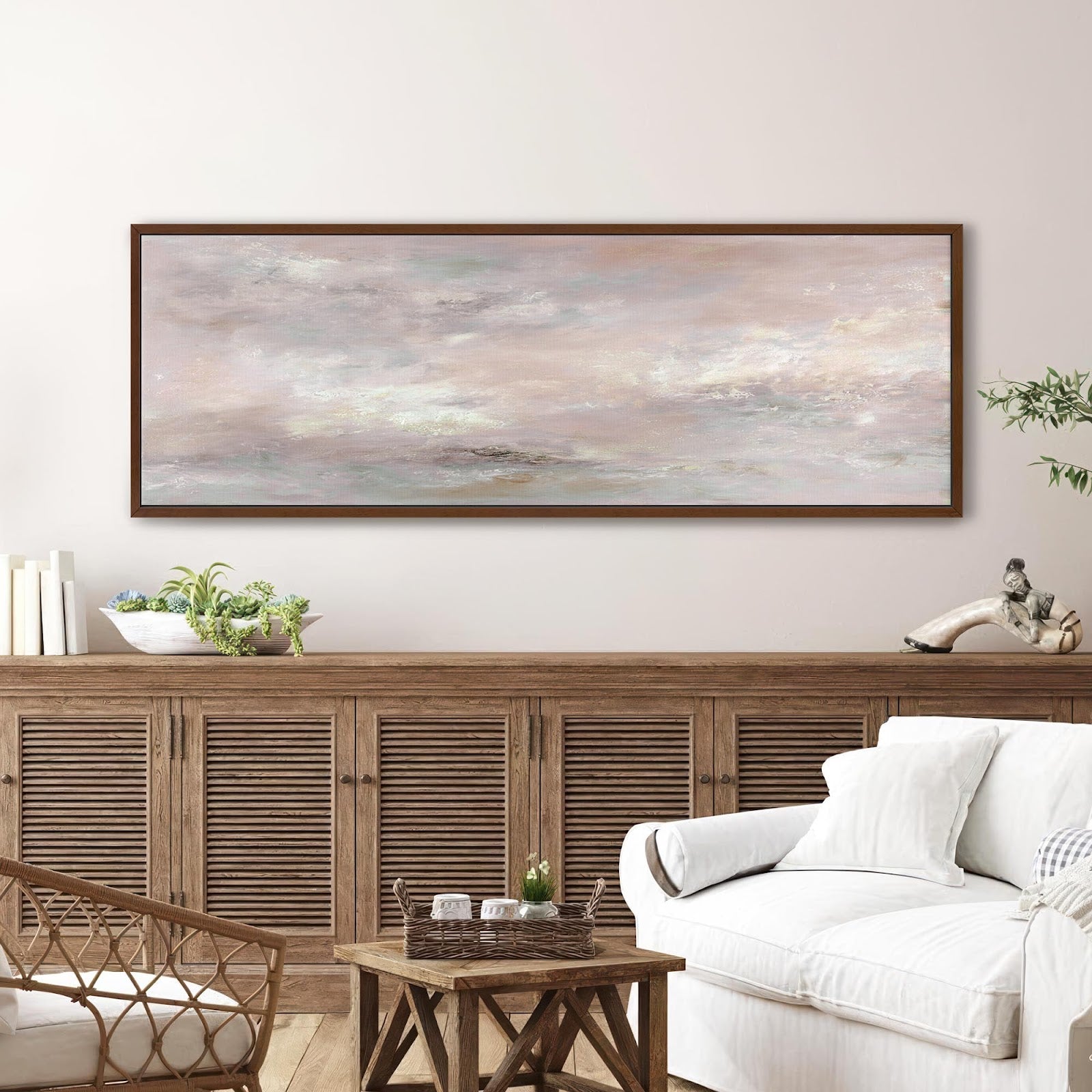 Canvas wall art in interior setting.