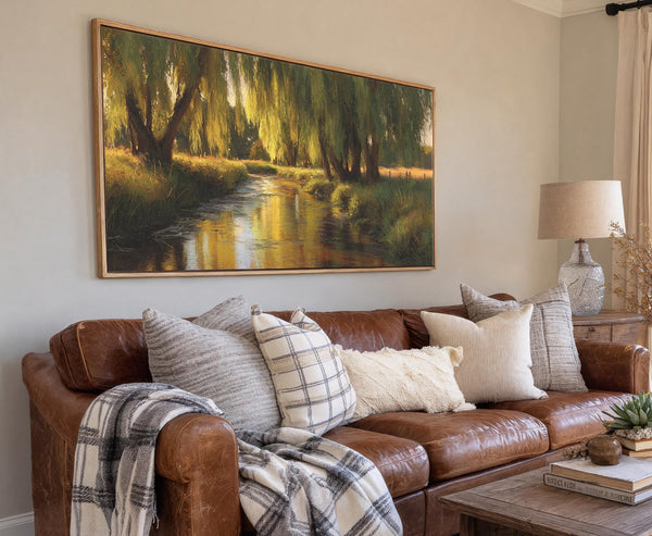 Canvas wall art in interior setting.