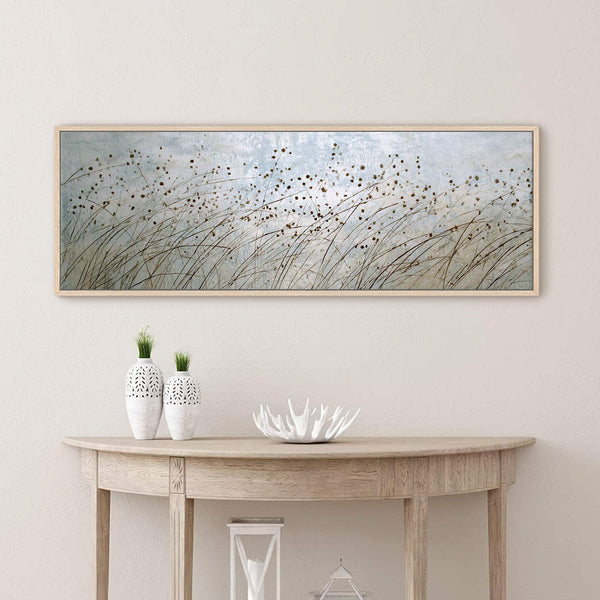 Canvas wall art in interior setting.