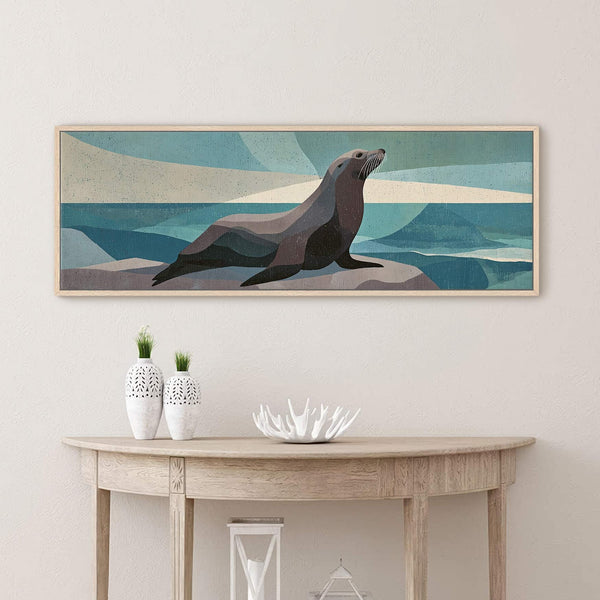 Canvas wall art in interior setting.