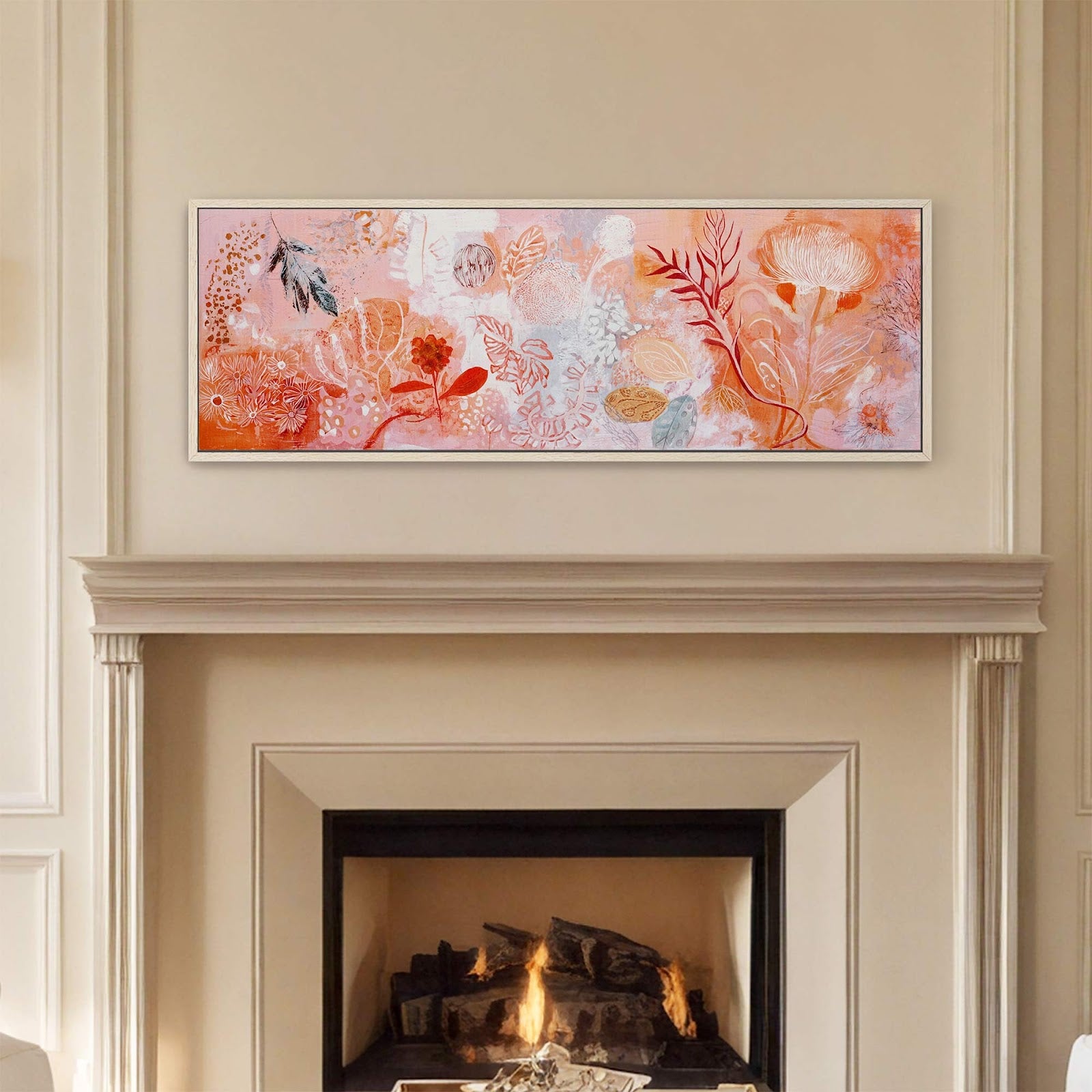 Canvas wall art in interior setting.