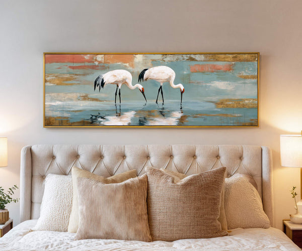Canvas wall art in interior setting.