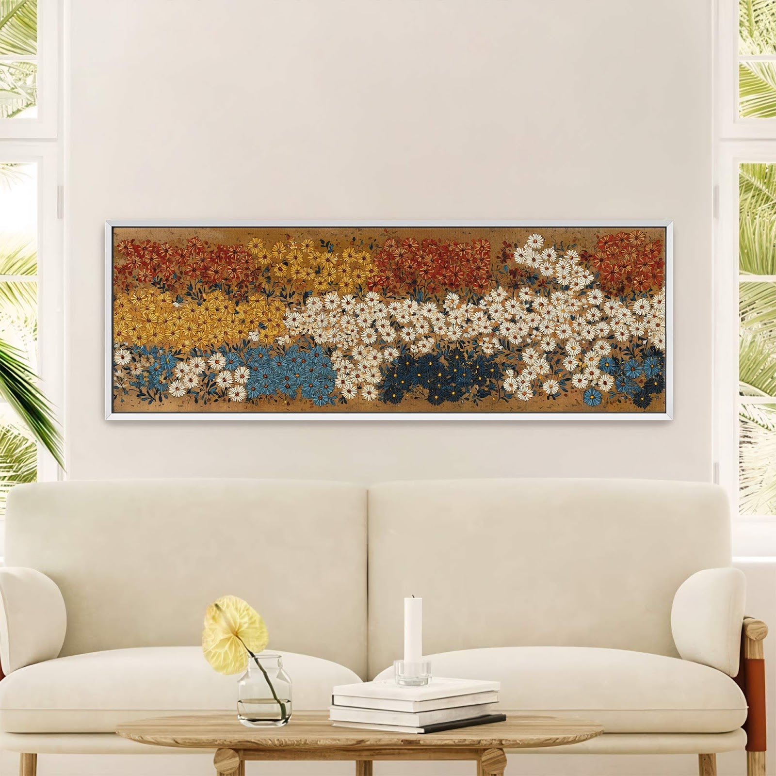 Canvas wall art in interior setting.