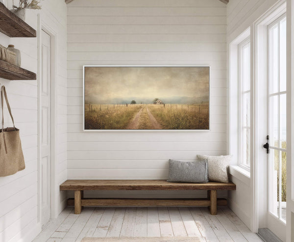 Canvas wall art in interior setting.
