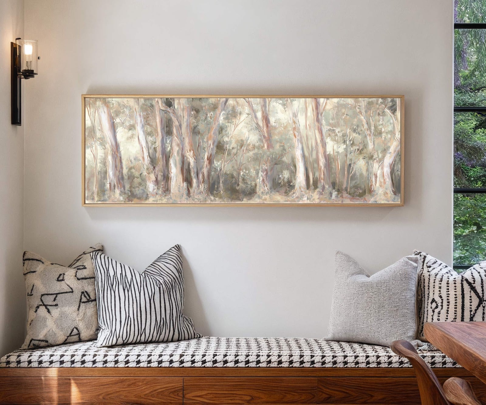 Canvas wall art in interior setting.