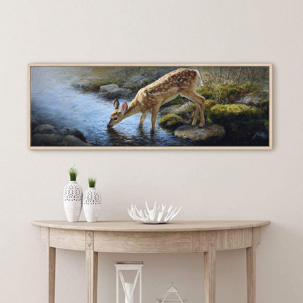 Canvas wall art in interior setting.