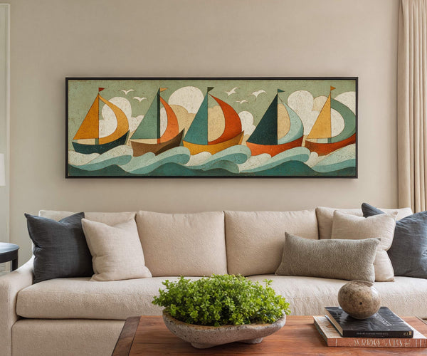 Canvas wall art in interior setting.