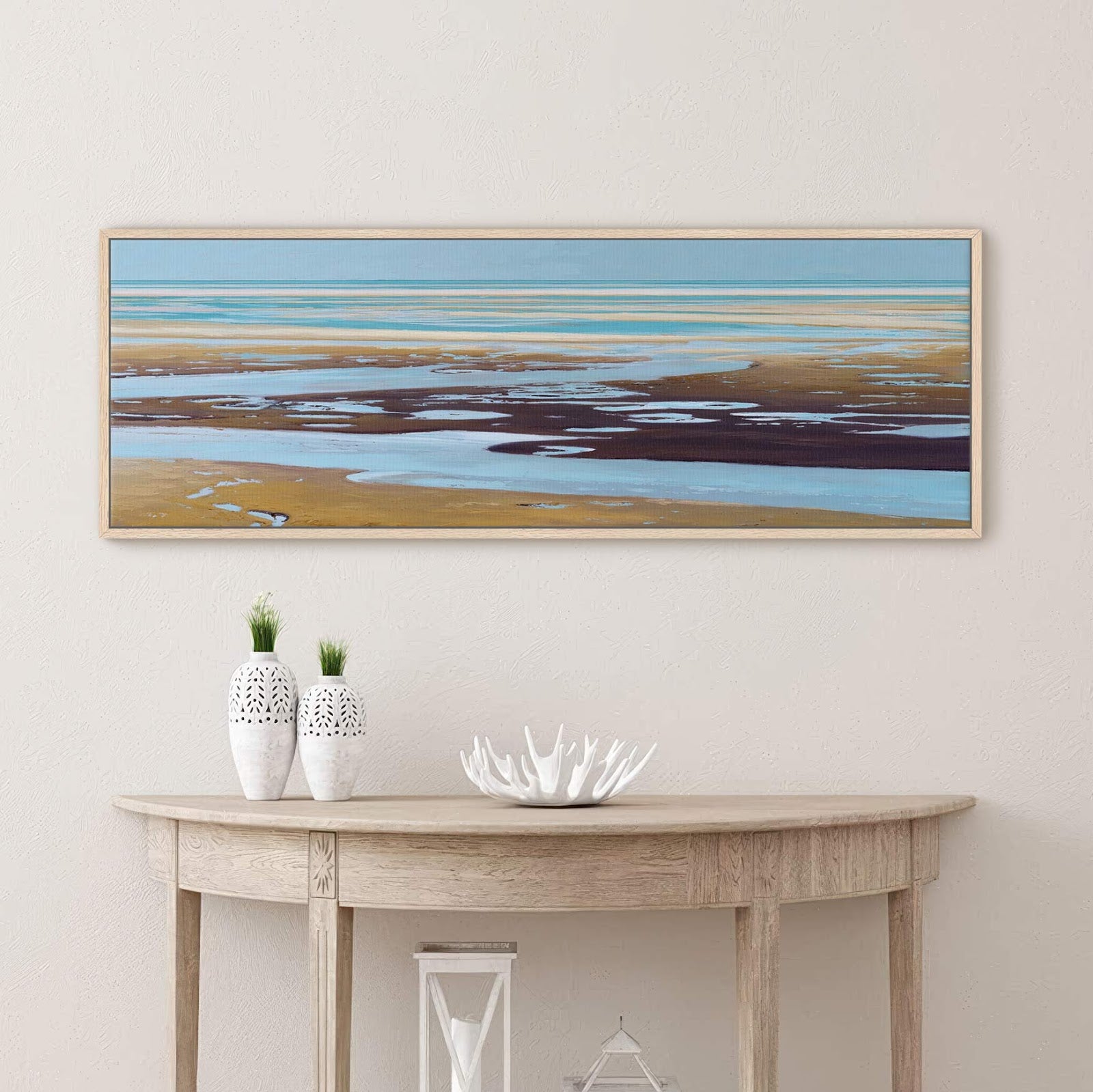 Canvas wall art in interior setting.