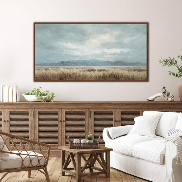 Canvas wall art in interior setting.