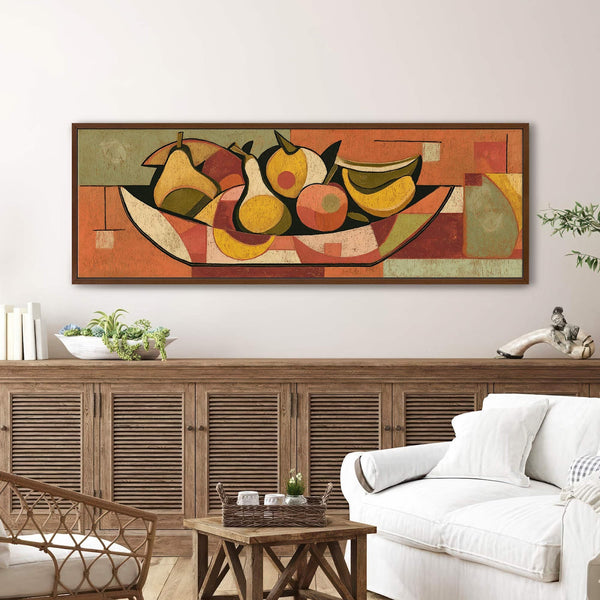 Canvas wall art in interior setting.