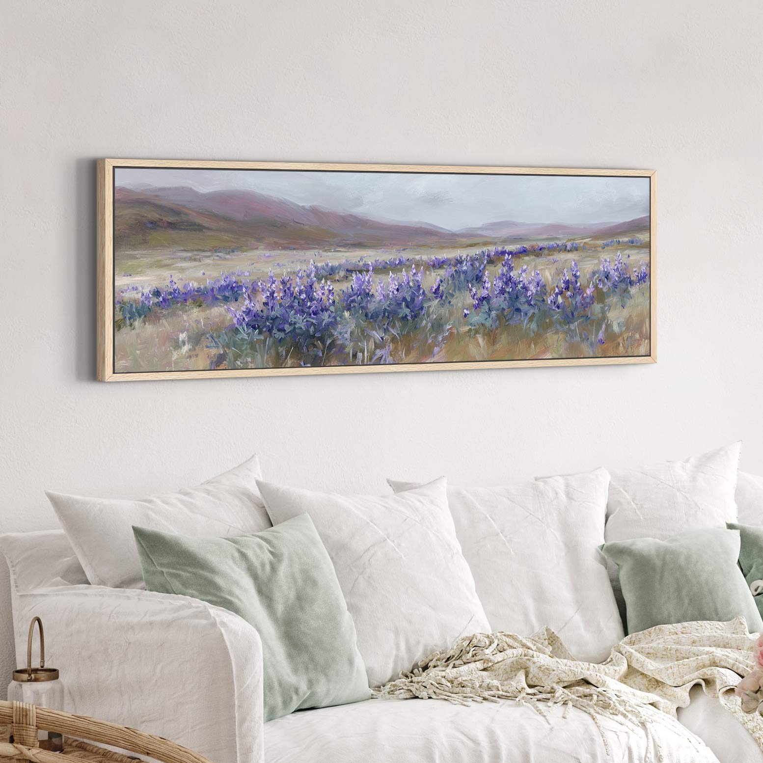 Canvas wall art in interior setting.