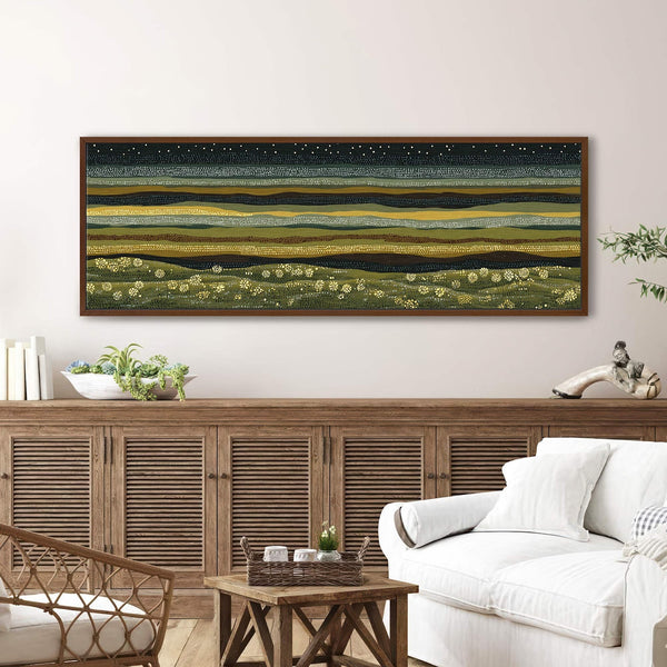 Canvas wall art in interior setting.