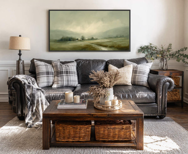 Canvas wall art in interior setting.