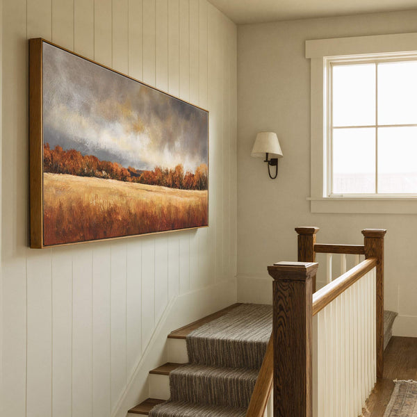 Canvas wall art in interior setting.