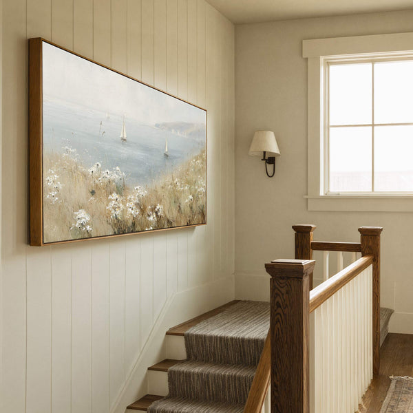 Canvas wall art in interior setting.