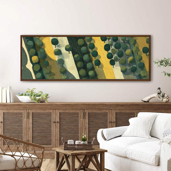 Canvas wall art in interior setting.