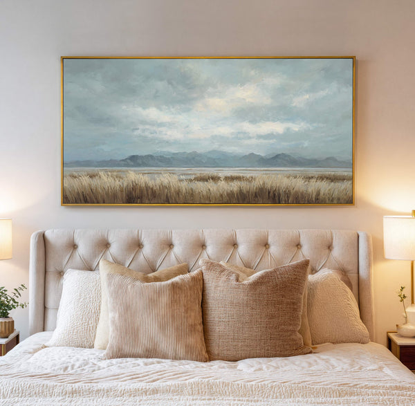 Canvas wall art in interior setting.