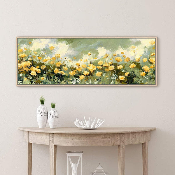 Canvas wall art in interior setting.