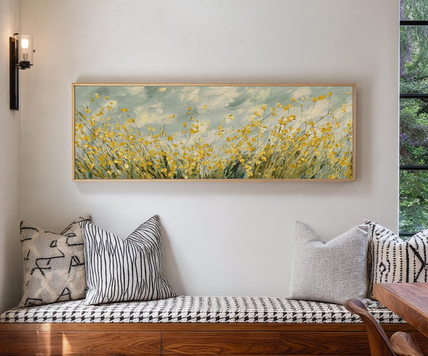 Canvas wall art in interior setting.