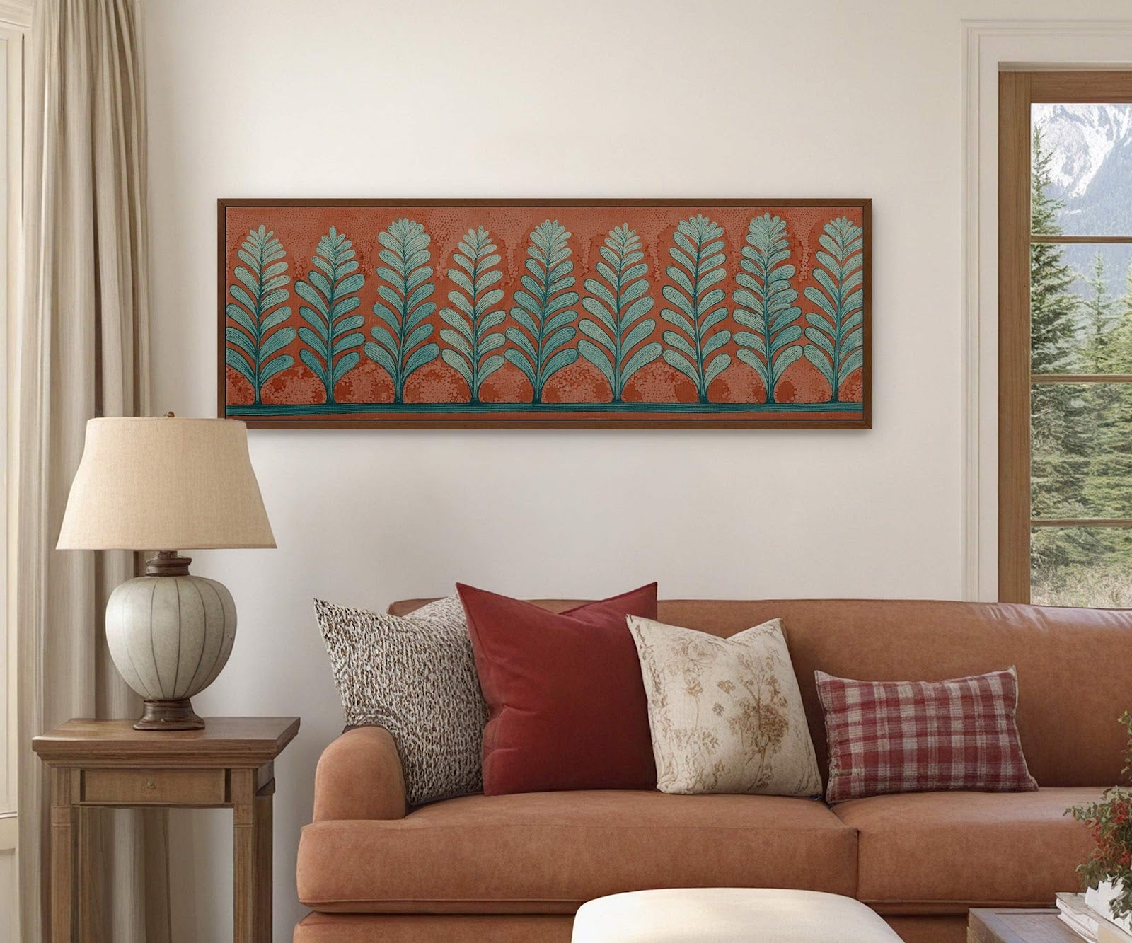 Canvas wall art in interior setting.